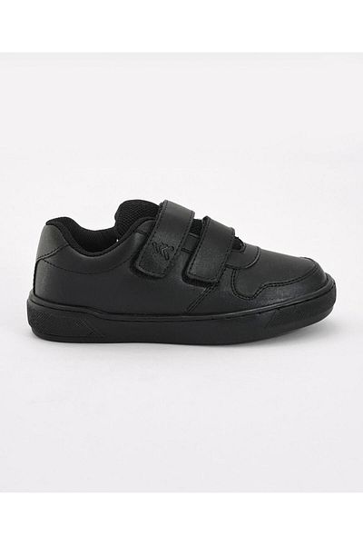Pine kids Velcro Closure Solid School Shoes - Black