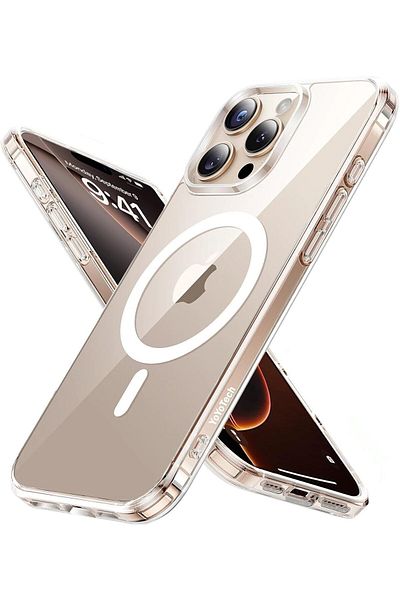 Magu iPhone 16 Pro Max Case – MagSafe Compatible Clear Shockproof Back Cover with iCrystal Tech