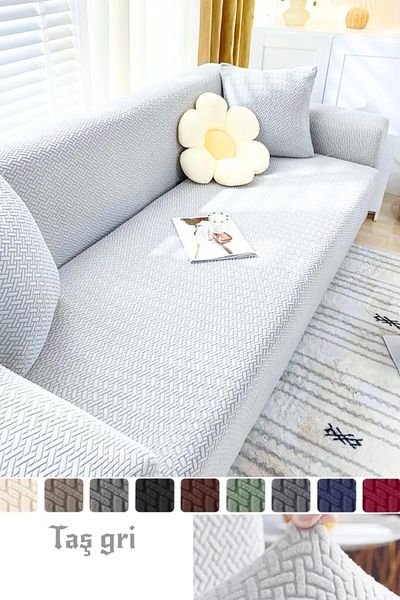 probak -Brick Pattern Jacquard 3 3 Elastic Sofa Cover |   Elastic Seat Cover |   2 Pcsseat Covers