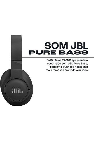 JBL Wireless Stereo Over-Ear Headphones with Noise-Cancelling - Tune 770NC - Black