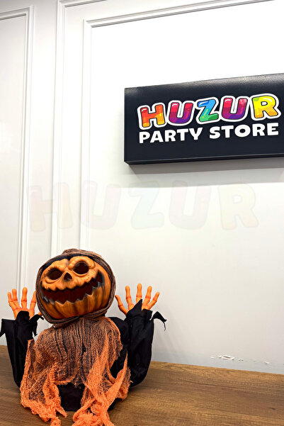 Huzur Party Store Hareketli Sesli Işıklı 3 Fonksiyonlu Yarım Vücut 45x60 Cm Halloween Partisi Cadılar Bayramı Dekor