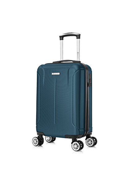 Quasar & Co. Cabin trolley 55x37x20cm, hand luggage, code trolley, 4-wheeled suitcase, ABS suitcase, Smart, Petrol blue