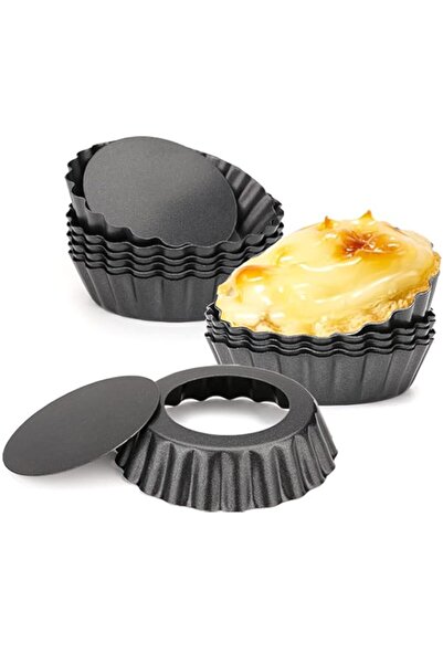 Generic 12 pcs Egg Tart Molds, 3" Mini Tart Pans Removable Bottom, Cupcake Ca...