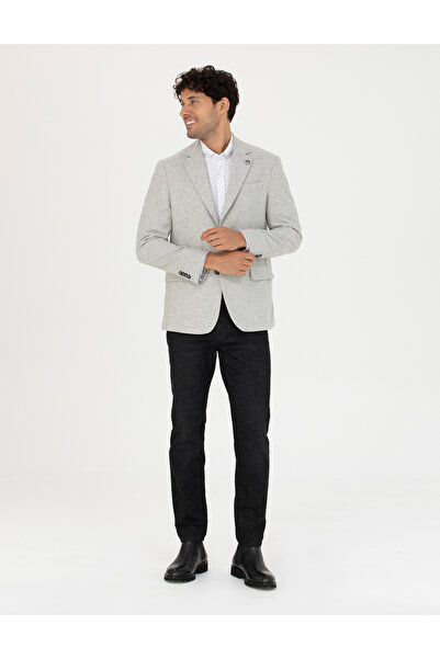 Pierre Cardin Açık Gri Yün Karışımlı Slim Fit Ceket 50273166-VR001