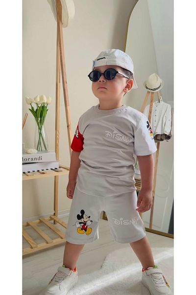 KGN GİYİM Boy's Summer Top and Bottom Set