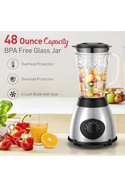 Türkiye Countertop Blender, 1000W Professional Kitchen Blender for Shakes and Smoothies High Speed Ice Blend