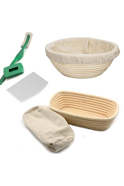 Generic مجموعة سلة بانيتون لتخمير الخبز من بونينوت - مصنوعة يدويًا، دائرية 9 ...