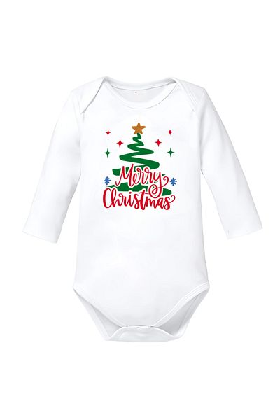 OEM Baby body Merry Christmas white Christmas cotton size 80