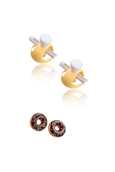 Generic مجموعة قوالب قطع الدونات غير اللاصقة من Sweet Seven مع كماشة غمس - قا...