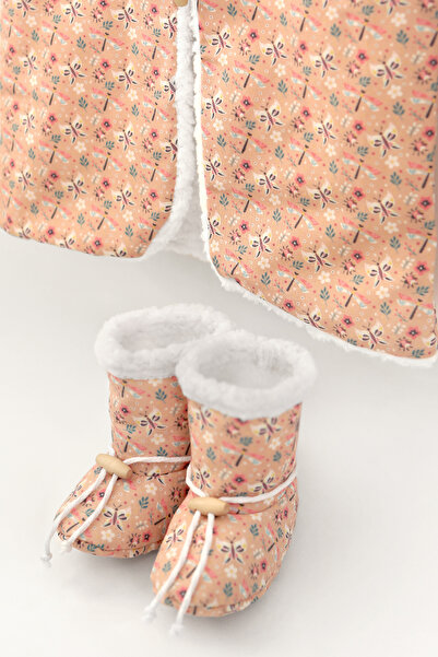 HAMUR Girl's Vest and Booties Set Set of 2 Double Sided Buttoned Newborn Cotton Sheep Hair Lola