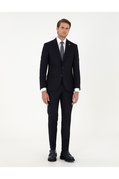 Pierre Cardin Navy Blue Ex. Slim Fit Wool Suit 50291976-Vr033