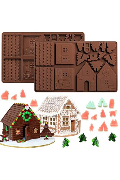 Generic صينية خبز بيت الزنجبيل من Whaline Christmas، قوالب سيليكون للحلويات و...