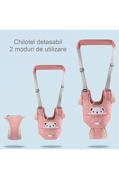 BabySnugg Ergonomic baby walker harness with removable panty support - Pink
