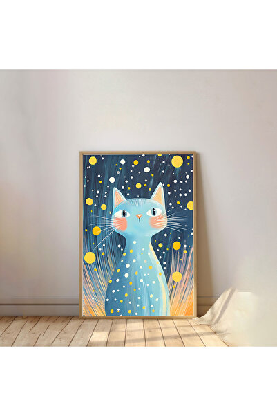 Dekorsiahome Pictură pentru cameră pentru copii cu rama din lemn dintr-o buca...