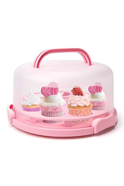 Generic Cake Carrier, Portable Cake Carrier with Handle, Round Cupcake Holder...