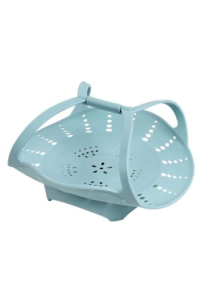 Generic سلة طهي بالبخار من السيليكون Vbvbip بتصميم قابل للطي للخضراوات - متوا...