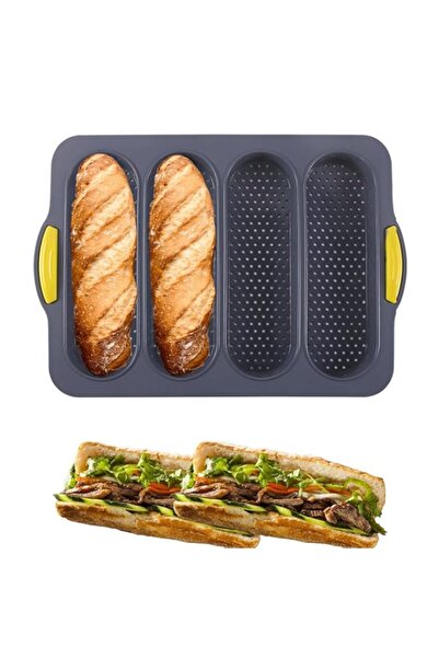 Generic قالب خبز atrccs مجموعة من قطعة واحدة مع أربعة أرغفة خبز فرنسية قالب خ...