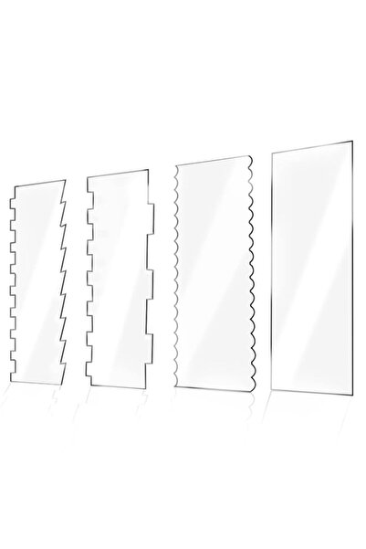 Generic مجموعة مكشطة كيك من الأكريليك الشفاف الكبير من TTSAM، مكونة من 4 قطع،...