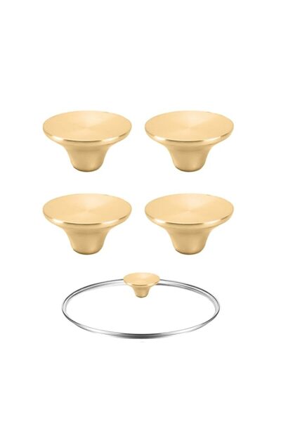 Generic 4 مجموعات من مقابض الفرن المصنوعة من الفولاذ المقاوم للصدأ ومقبض غطاء...