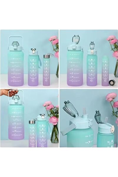 SUKILO 3 Pcs Water Bottle - Motivational Water Bottle