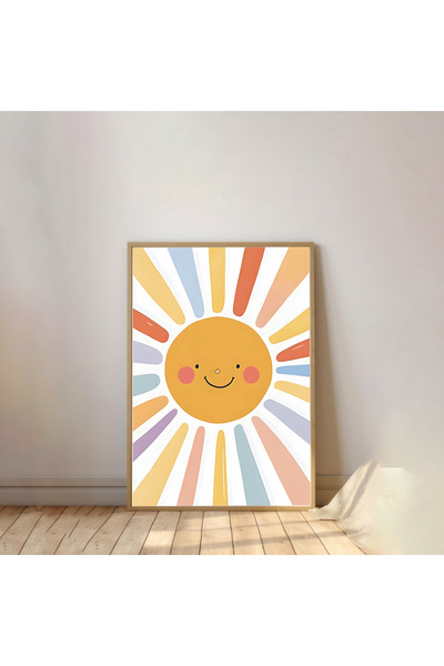 Dekorsiahome Tek Parça Ahşap Çerçeveli Çocuk Odası Tablosu TK1138