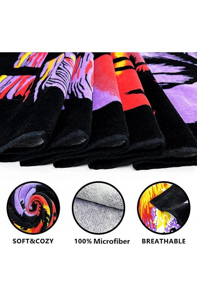 Elmas Dizayn 80X150Cm Bath&Beach&Sport Towel Quick Dry Water Absorbent Sand Holding Skull