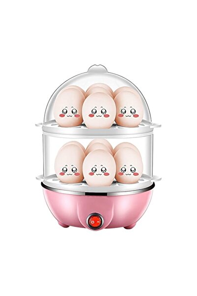 Generic طباخ بيض مزدوج الطبقات من موريليان بسعة 14 بيضة، طباخ بيض مسلوق كهربا...