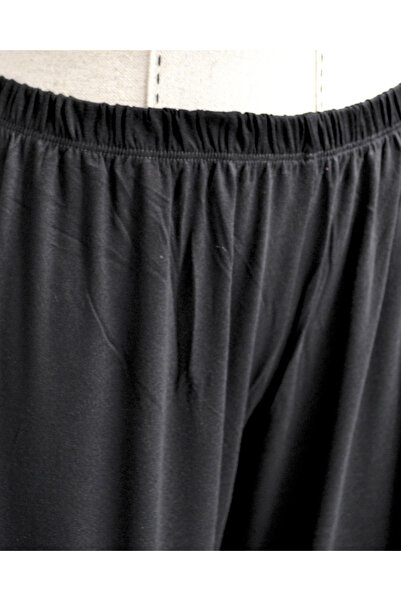 Bilenler Women's Black Combed Cotton Trousers |   S-4Xl |   Hijab Comfortable Cut |   Daily & Umrah Clothing