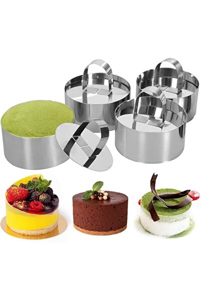 Generic حلقات كيك دائرية من الفولاذ المقاوم للصدأ من كول شيك (3 × 3 بوصة، مجم...