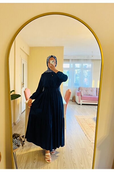 RABİASCARF KADIN PİLİSELİ KAT ETEKLİ ELBİSE