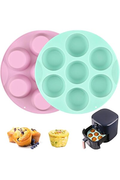 Generic قالبان من السيليكون لقضم البيض للمقلاة الهوائية، صينية مافن غير لاصقة...