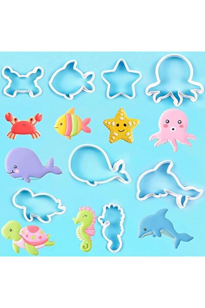 Generic مجموعة قوالب بسكويت TERRIFI Under Sea Creatures، مكونة من 8 قطع من قو...
