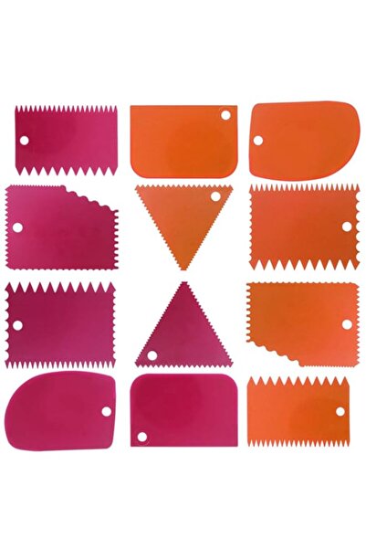 Generic مجموعة أدوات كشط وتنعيم الكيك من داكوان، 12 قطعة من أدوات تقطيع وتنعي...