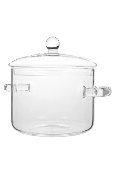 Generic yvsay 1400ml Glass Saucepan with Cover, Stovetop Cooking Pot with Lid...