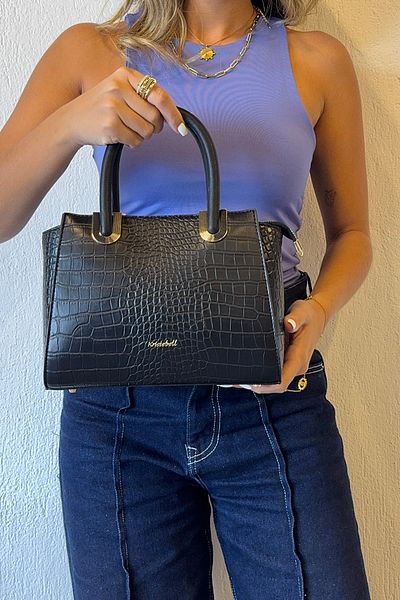 LuviShoes 7418 Black Print Women's Shoulder Bag