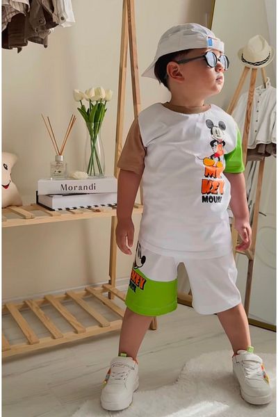 KGN GİYİM Boy's Summer Top and Bottom Set