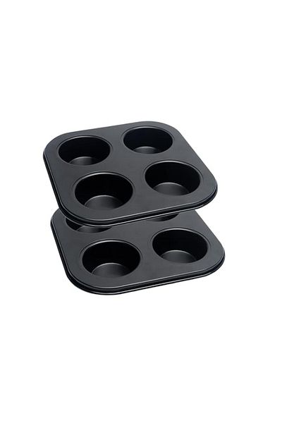 Generic 4 Cup Muffin Pan, Bakeware Non-stick Cupcake Baking Pan Mini Pie Pans, Air Fryer Small Oven Cupcake