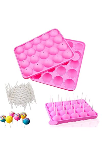 Generic قالب كيك بوب من السيليكون من أغوير مع 100 قطعة من أعواد الكيك بوب للح...