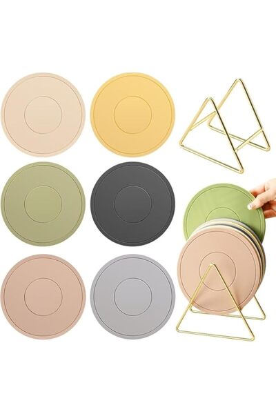 Generic حاملات أواني سميكة من بيتو، 6 قطع، حوامل أواني من السيليكون، وسادات م...