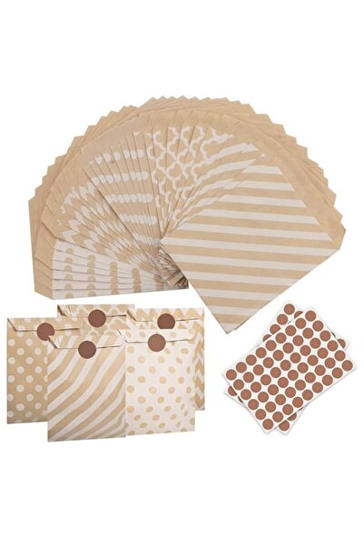 Generic Treat Bags, 100pcs Kraft Paper Candy Bags, Assorted Cookies With Seal...