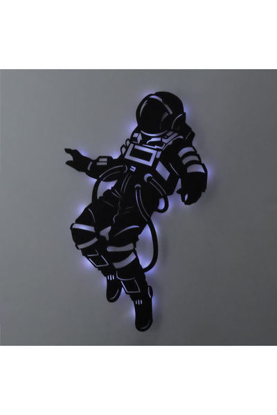 Genel Markalar Led Işıklı Astronot Uzay Temalı Tablo Duvar Dekorlu Gece Lambası