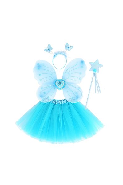 Toybox Dress Up Wings, Girls Fairy Costume Fancy Dress Up Butterfly Costume Sets(Blue)