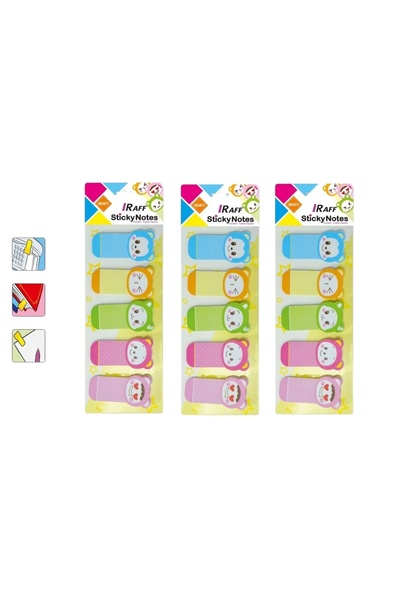 Raff Sticky Note Paper 5 Colors (25 mm * 45 mm) Baby (3 Pieces)
