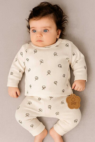 kidsense Cotton Flower Patterned 100% Cotton Organic Baby Set