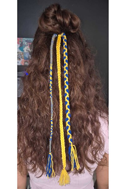 POEBGO FAMİLY'S Rasta Fan Braided Hair Rope with 3 Rubber Buckles