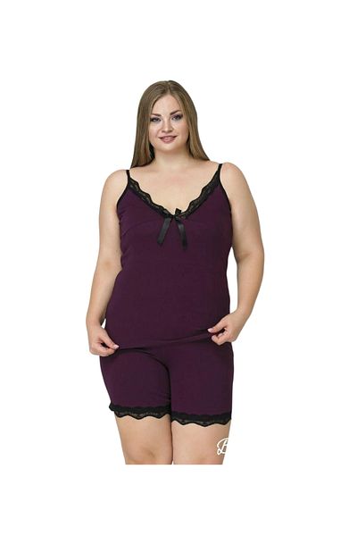 Emir Store Large Size Women's Pajama Set with Ip Hanger Shorts # Party # Gift # Battal. # Bigsie # Home Page # Sleepwear