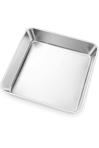 Generic قالب كيك Joyfair مقاس 8 بوصات، صينية خبز مربعة من الفولاذ المقاوم للص...