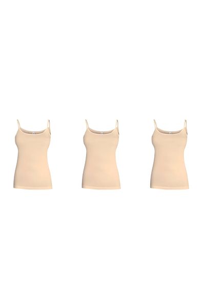 İki Yıldız Women's Bamboo Rope Strap Undershirt 3 Pack 1521