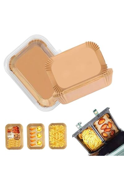 Generic دووماما، 100 قطعة من بطانات المقلاة الهوائية الآمنة غذائيًا - بطانة و...