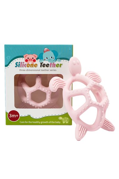 BabySnugg Silicone Teething Toy, Pink Frog